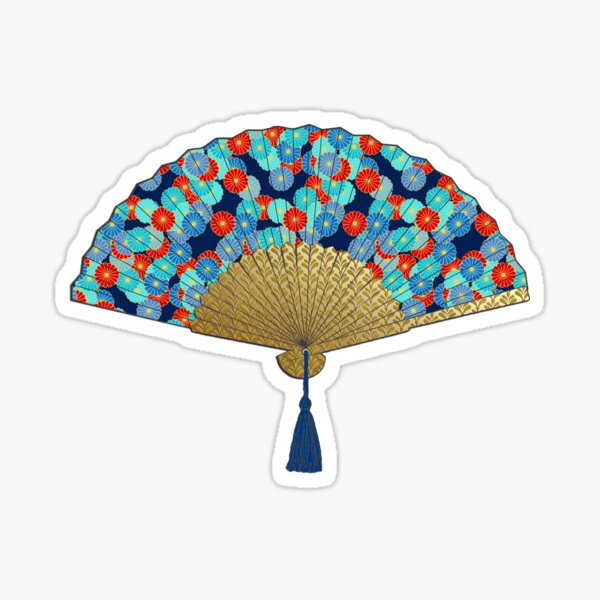Item preview, Deco Fan, Cobalt Blue, Turquoise and Red designed and sold by Marymarice.