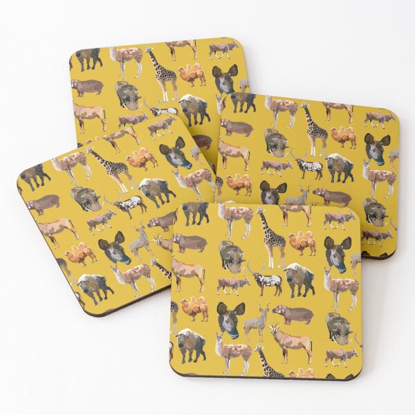 Item preview, H is for Hoofstock,Hoofstock Artwork – Diverse African and Asian Ungulates Featuring Giraffe, Camel, Warthog, Takin, Okapi, and Roan Design designed and sold by PrettylittlepastelUk.