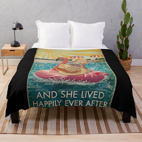 Item preview, Flamingo And She Lived Happily Ever After Book - Girl Reading Book On Beach designed and sold by Stewar-ArtCool.