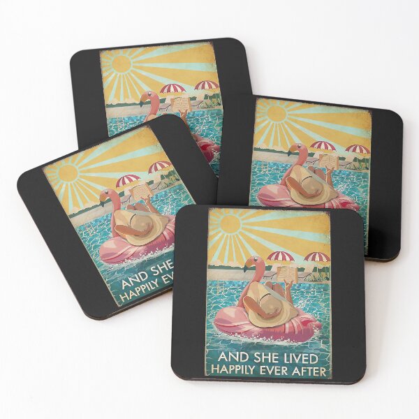 Item preview, Flamingo And She Lived Happily Ever After Book - Girl Reading Book On Beach designed and sold by Stewar-ArtCool.