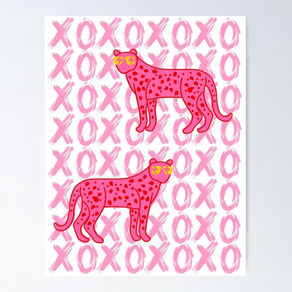 Star eyed preppy cheetah / panther / tiger with gold glittery eyes in blue  Poster for Sale by SUUSCK ☆