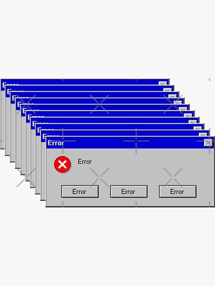 "Windows 95 Error" Sticker for Sale by HelgaAntlers | Redbubble