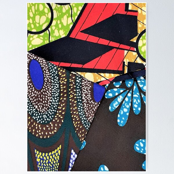 Item preview, African Fabric Patchwork Collage Art Patterns [#224] designed and sold by AfriStyleUK.