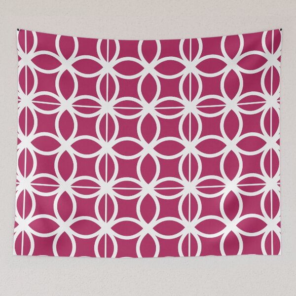 Item preview, Mulberry plain background and white art deco pattern designed and sold by Brontorino.