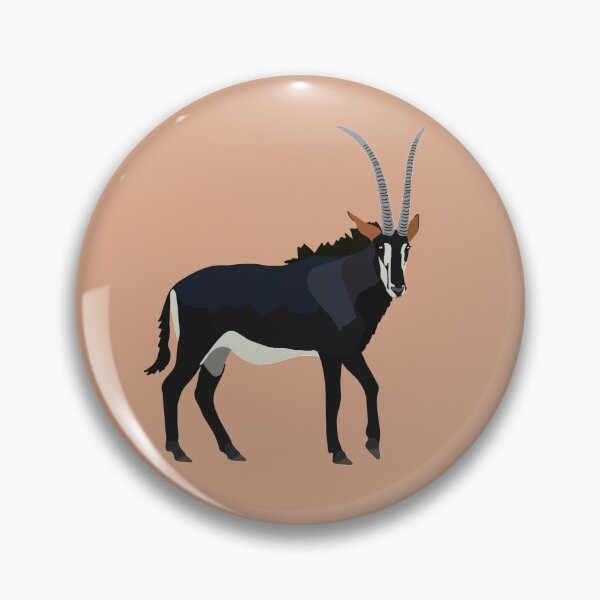 Item preview, S is for Sable Antelope ,Sable Antelope Artwork – Majestic African Antelope Illustration and Wildlife Design designed and sold by PrettylittlepastelUk.