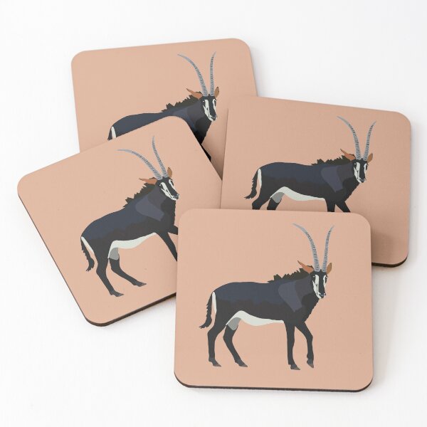 Item preview, S is for Sable Antelope ,Sable Antelope Artwork – Majestic African Antelope Illustration and Wildlife Design designed and sold by PrettylittlepastelUk.