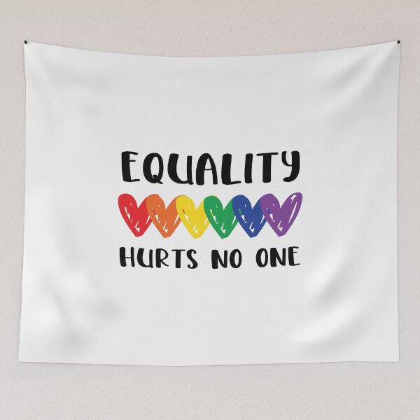Item preview, Gay Pride Equality Hurts No One Saying / LGBTQ Rights Flag design designed and sold by CreatedByHeidi.