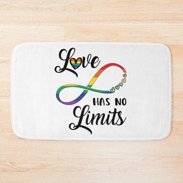 Item preview, Gay Pride Love Has No Limits Saying / Infinity LGBTQ Flag design designed and sold by CreatedByHeidi.