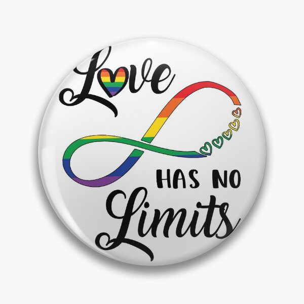 Item preview, Gay Pride Love Has No Limits Saying / Infinity LGBTQ Flag design designed and sold by CreatedByHeidi.
