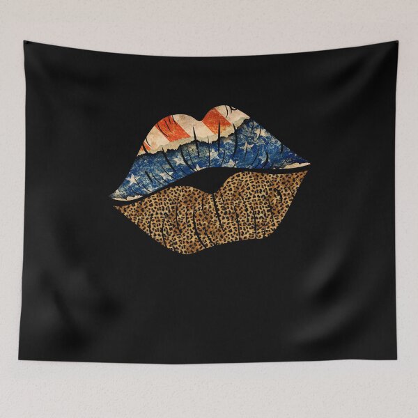 Item preview, American Flag Leopard Lips 4th of July USA designed and sold by Dressed For  Duty.