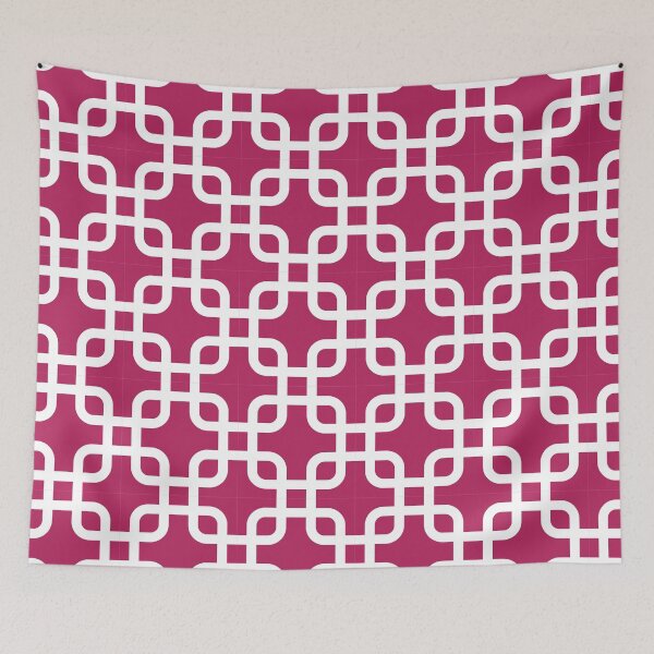 Item preview, Mulberry plain background and white art deco pattern designed and sold by Brontorino.