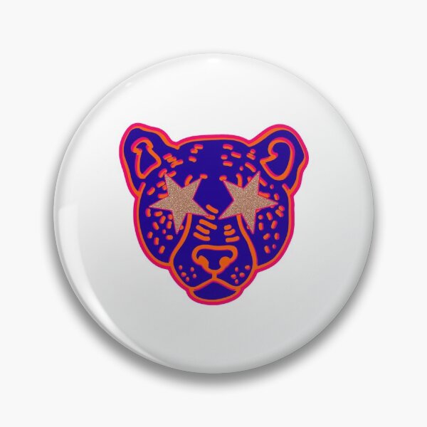 Item preview, star eye cheetah - navy and orange designed and sold by Julia Santos.