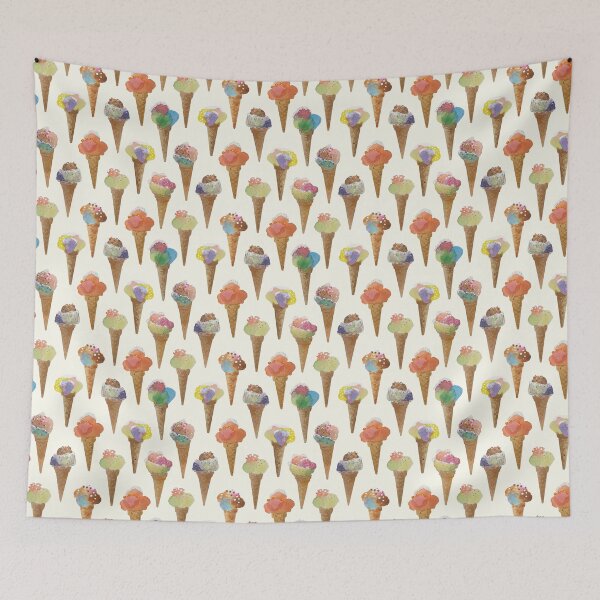 Item preview, Gelato ice cream vanilla watercolor painted pattern designed and sold by Leanne  Nowell.