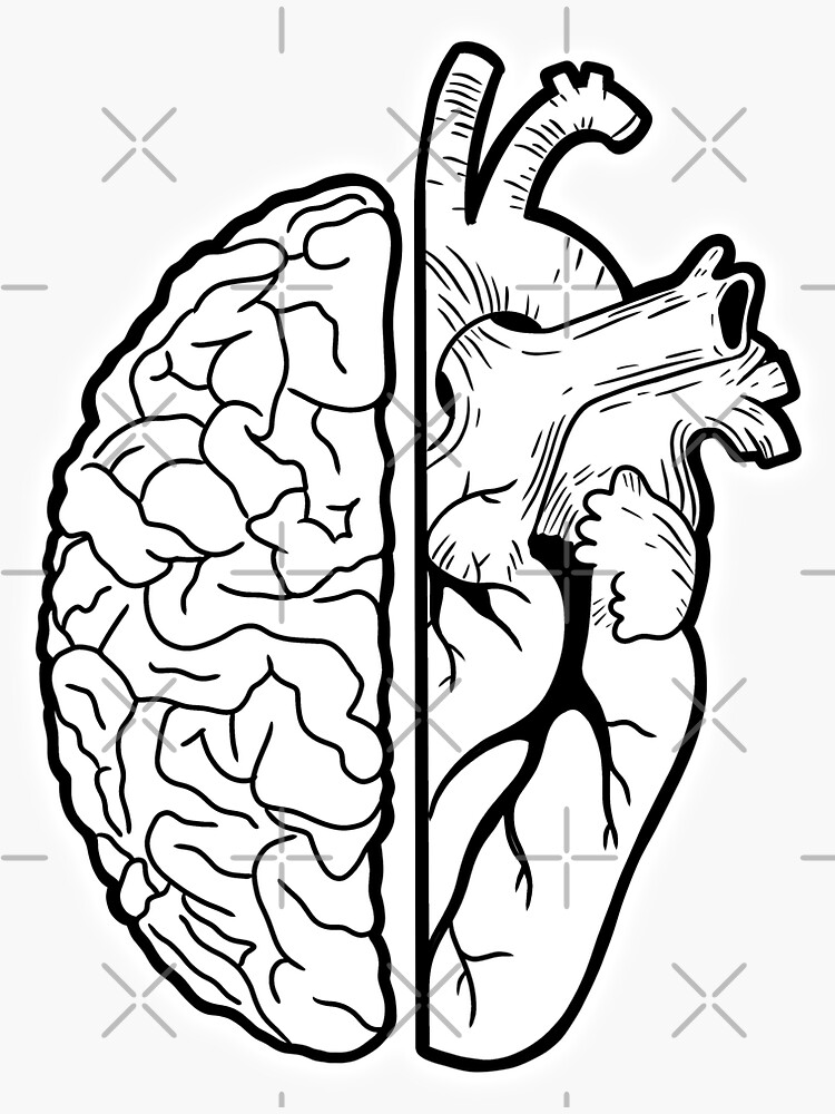 "Head & Heart" Sticker for Sale by MommaLipsDraws Redbubble