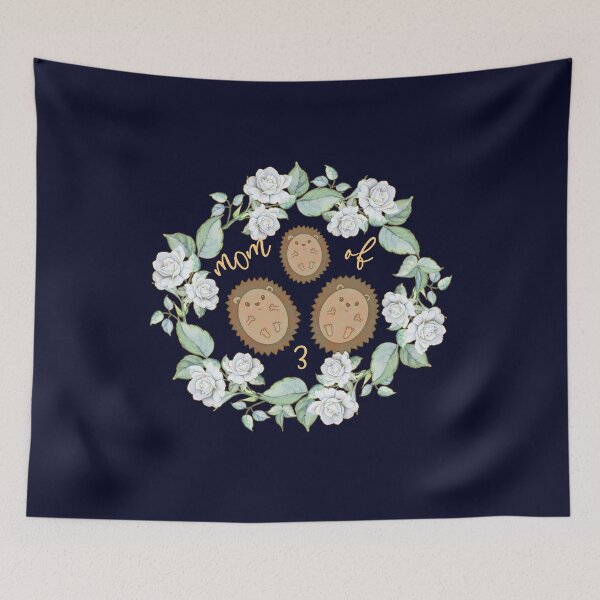 Item preview, Mom of 3 Hedgehog Kids Cottagecore designed and sold by GrimButterfly.
