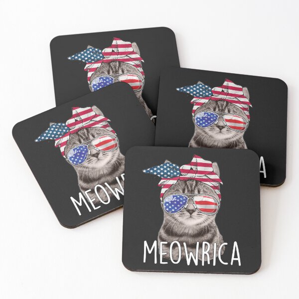 Item preview, 4th of July Funny Cat Meowica  designed and sold by ImrulAhsan.