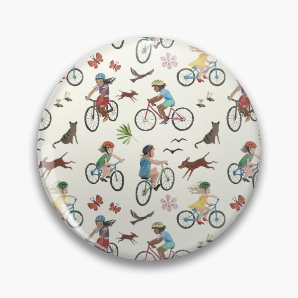 Item preview, kids bike bicycle surface pattern watercolour designed and sold by Leanne  Nowell.