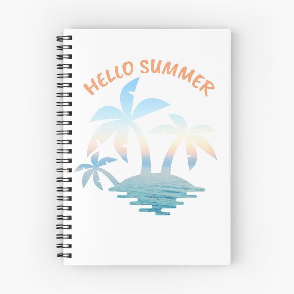 Artikelvorschau, Hallo Sommer, Ozean, Palme, Welle, Strand, Sonnenuntergang entworfen und verkauft von DataAndBeyond.