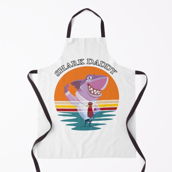 Item preview, Shark Daddy Retro Sunset Smiling Shark White designed and sold by KeysTreasures.
