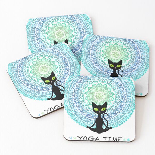 Item preview, black cat yoga time designed and sold by paintingnou.