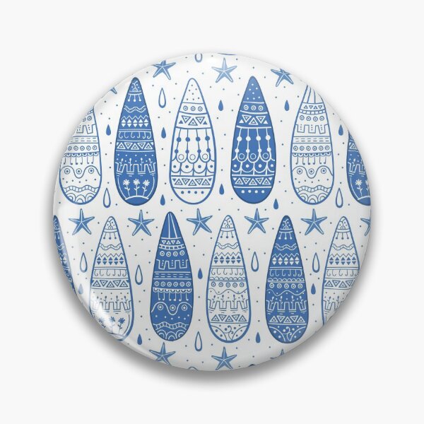 Item preview, Ornamental water drops and starfish seamless pattern on white background for shower curtain. Doodle style vector illustration designed and sold by Olgus.