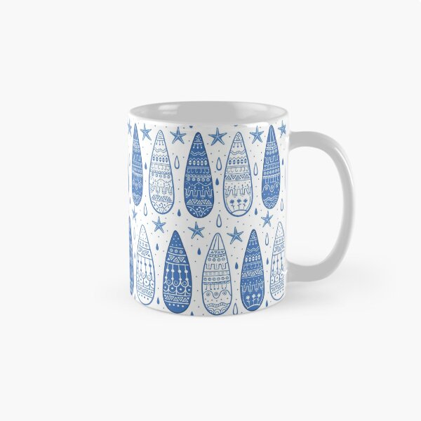 Item preview, Ornamental water drops and starfish seamless pattern on white background for shower curtain. Doodle style vector illustration designed and sold by Olgus.