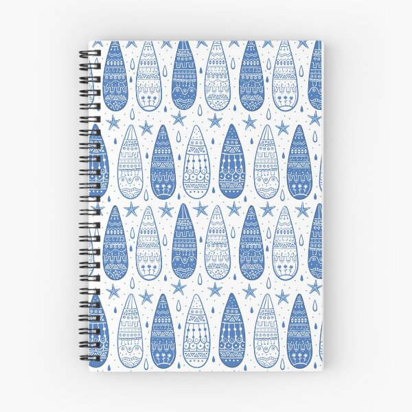 Item preview, Ornamental water drops and starfish seamless pattern on white background for shower curtain. Doodle style vector illustration designed and sold by Olgus.