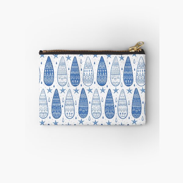 Item preview, Ornamental water drops and starfish seamless pattern on white background for shower curtain. Doodle style vector illustration designed and sold by Olgus.