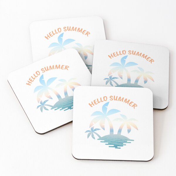 Item preview, Hello Summer, Ocean, Palm Tree, Wave, Beach, Sunset designed and sold by DataAndBeyond.