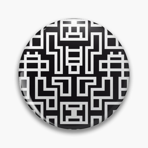 Item preview, Black & White "Moon Map" Abstract Geometric Pixel Art Pattern designed and sold by LizardGlow.