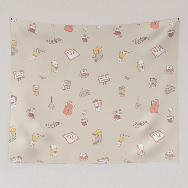 Item preview, Coffee Elements Pattern designed and sold by Ing.Doodle.
