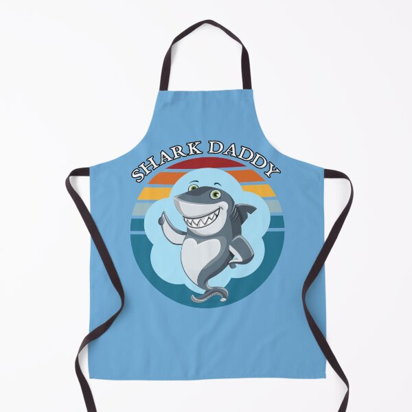 Item preview, Shark Daddy Retro Sunset Smiling Shark Blue designed and sold by KeysTreasures.