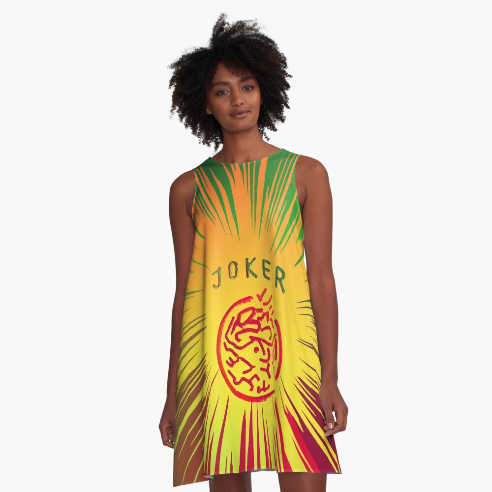 Yellow joker burst A-Line Dress