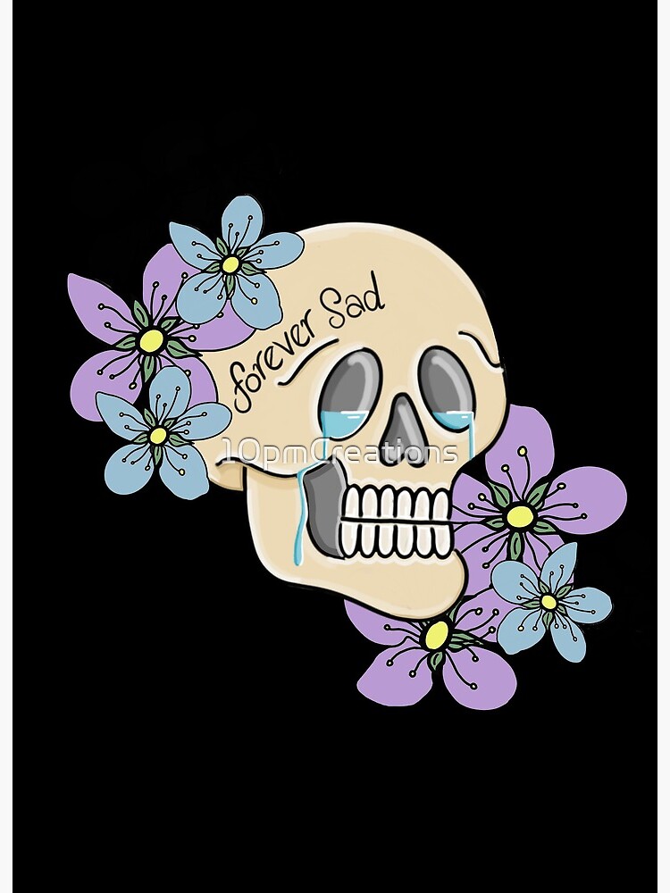 Floral Skull Blue