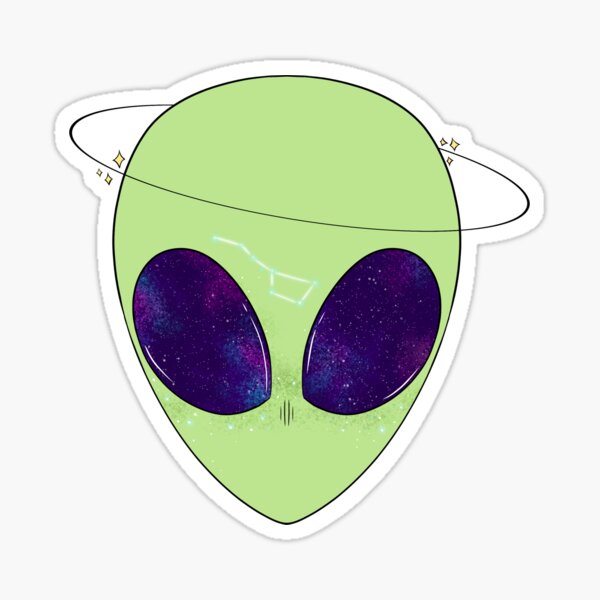 Star-Covered Alien Sticker