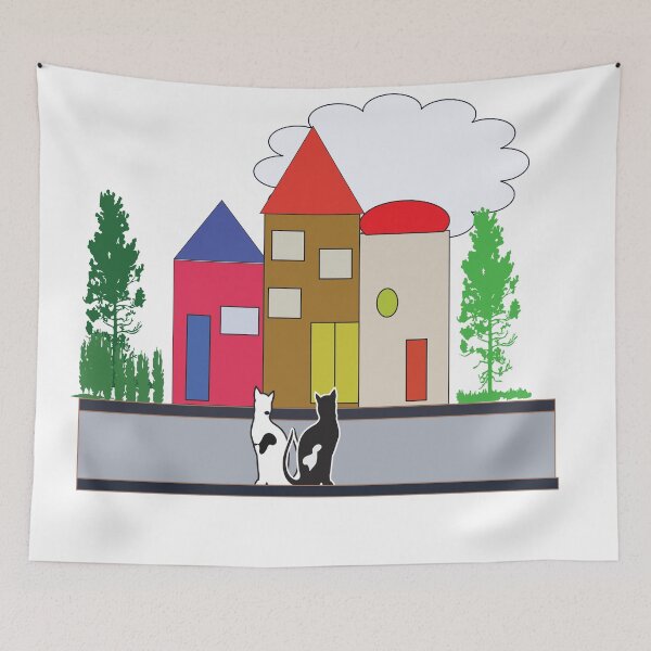 Item preview, Black and White Cats Street View designed and sold by alayal57.