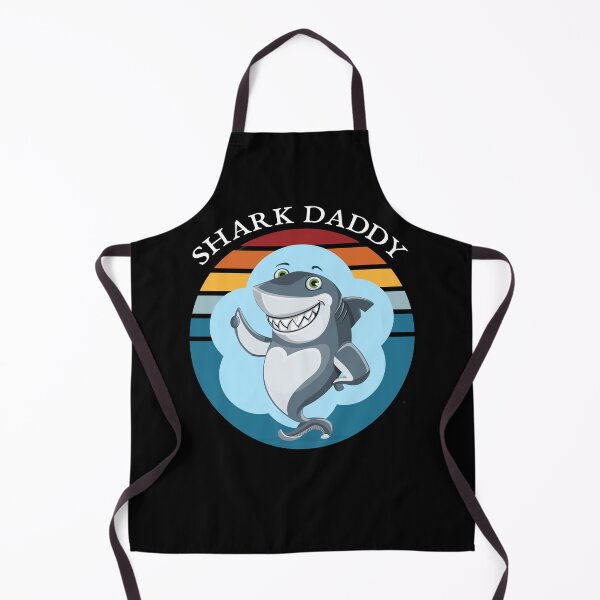 Item preview, Shark Daddy Retro Sunset Smiling Shark Black designed and sold by KeysTreasures.