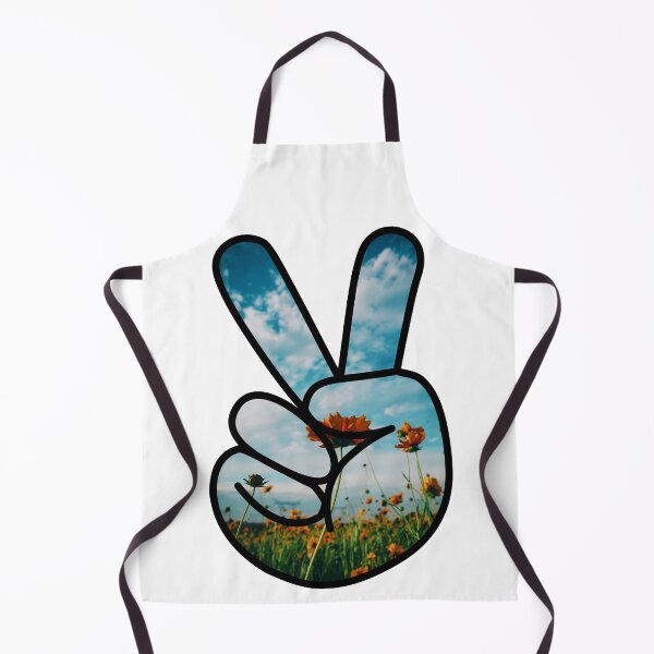 Item preview, Peace Sign Hand with Field of Flowers designed and sold by BuzzySpaceBee.