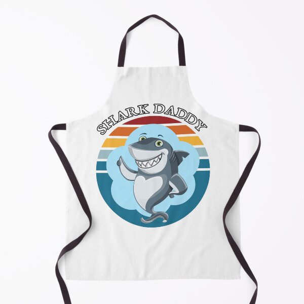 Item preview, Shark Daddy Retro Sunset Smiling Shark White designed and sold by KeysTreasures.