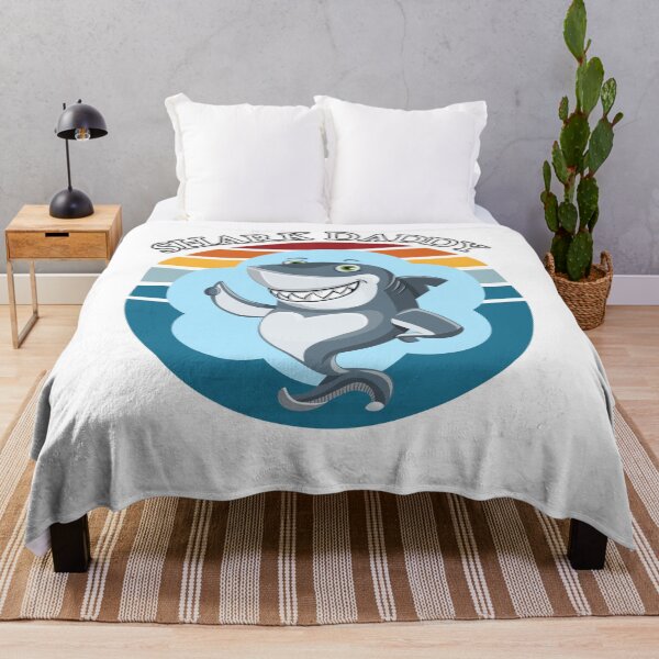 Item preview, Shark Daddy Retro Sunset Smiling Shark White designed and sold by KeysTreasures.