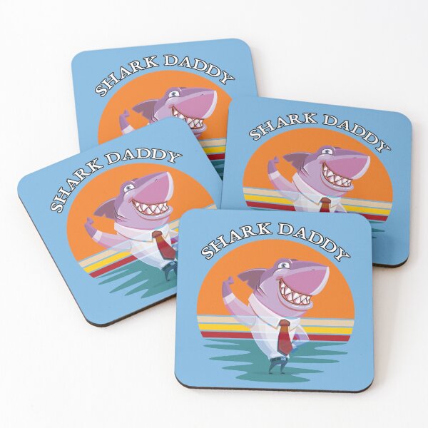 Item preview, Shark Daddy Retro Sunset Smiling Shark designed and sold by KeysTreasures.