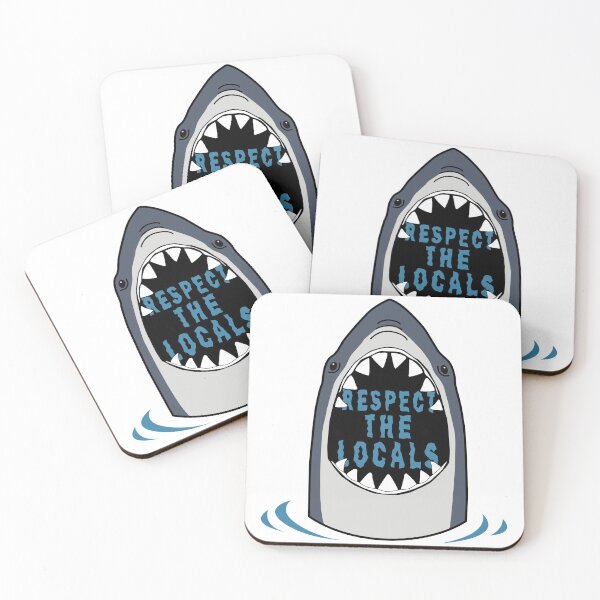 Item preview, Respect The Locals - Shark Surf Sticker designed and sold by TonySpencer.