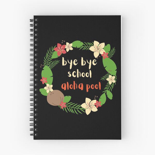 Aperçu de l'œuvre Bye Bye School Aloha Pool - Texte et graphique Hawaii créée et vendue par TesSpace.
