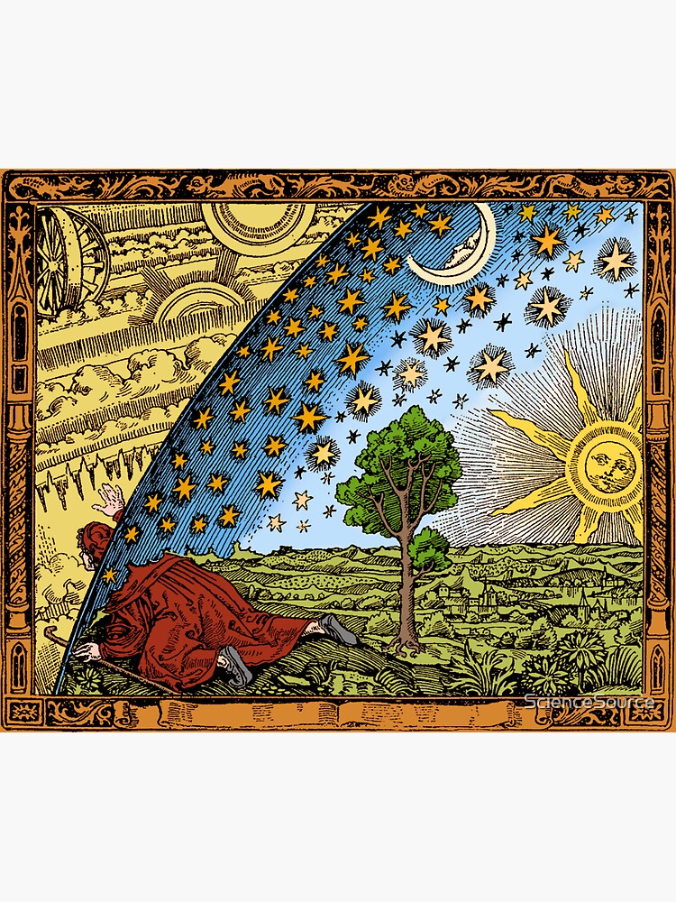 Historical Drawing of the Stars, Heaven, Earth, Moon, and the Sun | Sticker