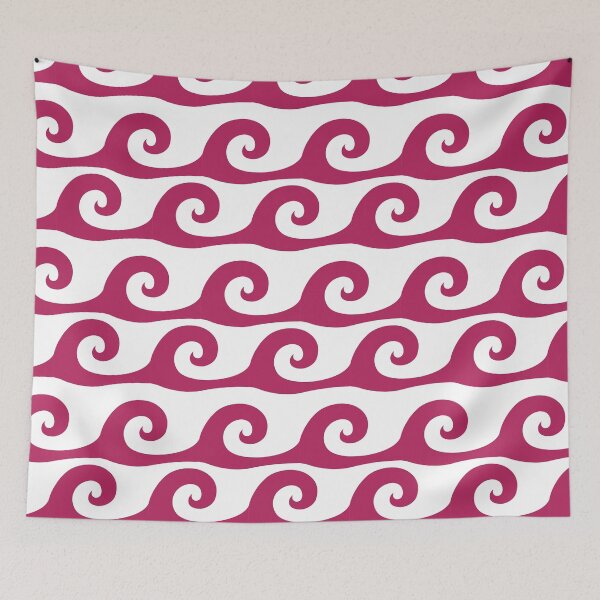 Item preview, Mulberry waves on white background pattern designed and sold by Brontorino.