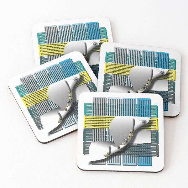 Item preview, Grid, sphere, corona, (280) (yellow, green, blue) decorative, digital, colorful, abstract, designed and sold by Paszkan.