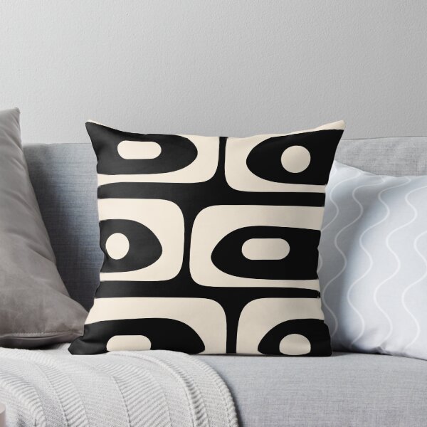 Item preview, Mid Century Modern Piquet Abstract Pattern Black and Almond Cream designed and sold by kierkegaard.