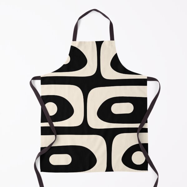 Item preview, Mid Century Modern Piquet Abstract Pattern Black and Almond Cream designed and sold by kierkegaard.