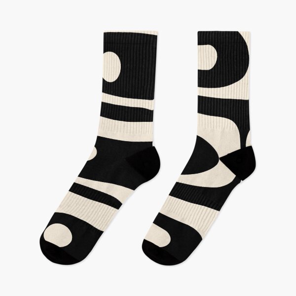 Item preview, Mid Century Modern Piquet Abstract Pattern Black and Almond Cream designed and sold by kierkegaard.