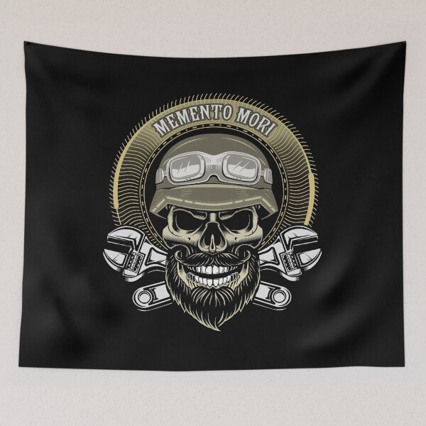 Item preview, Bearded motorcyclist, Memento Mori designed and sold by 1001karte.